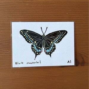 1 black Swallowtail Butterfly Mini Art Print Ana Inciardi Machines Collectable